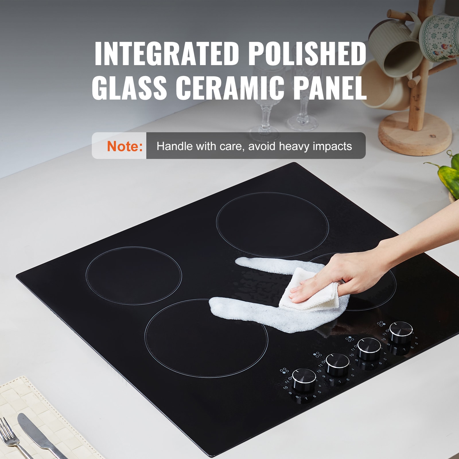 Built-in Electric Radiant Ceramic Cooktop With 4 Cooking Zones_voghion.com